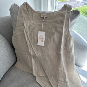 Nomad the Label NWT Caro Cotton Top in Stone, size Large.